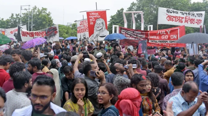 ছাত্র-জনতার আন্দোলন। ছবি: ফোকাস বাংলা